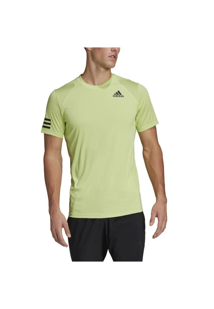 Camiseta Hombre Tenis Adidas Club 3-Stripe Pulse Lime/Black