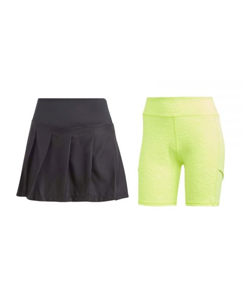 Falda-Pantalón Mujer Tenis LDN WOW Black/Lucid Lemon