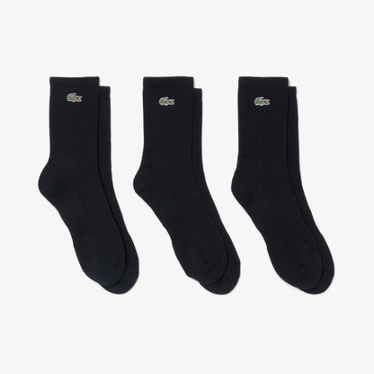 Pack de 3 Calcetines Largos Lacoste de Canalé Negros