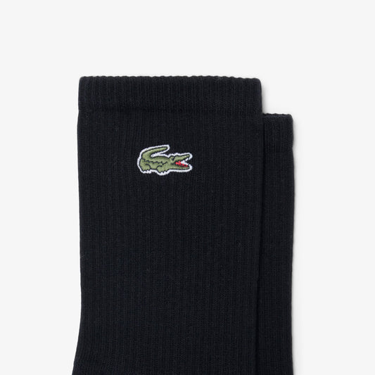 Pack de 3 Calcetines Largos Lacoste de Canalé Negros