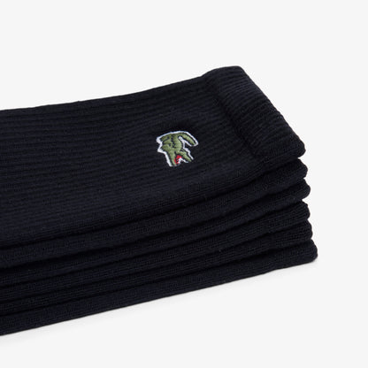 Pack de 3 Calcetines Largos Lacoste de Canalé Negros