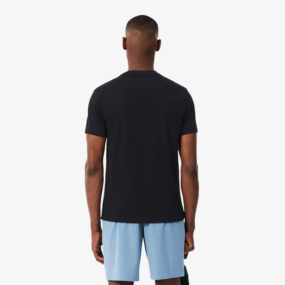 Camiseta Deportiva Lacoste Ultra Dry Negra con Estampado de Cocodrilo