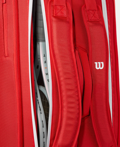 Bolsa de Tenis Wilson Super Tour 9 Pack Roja 2025
