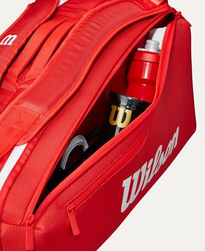 Bolsa de Tenis Wilson Super Tour 6 Pack Roja 2025