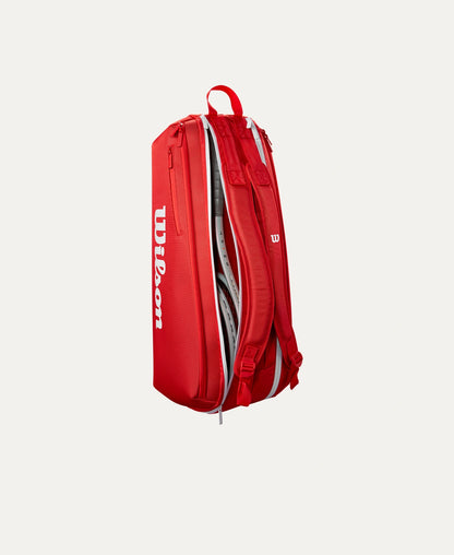 Bolsa de Tenis Wilson Super Tour 6 Pack Roja 2025