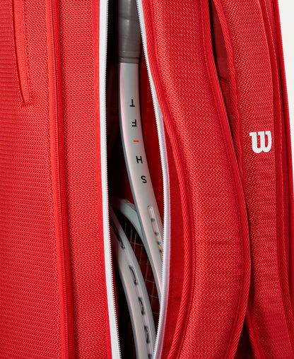 Bolsa de Tenis Wilson Super Tour 6 Pack Roja 2025