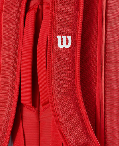 Bolsa de Tenis Wilson Super Tour 6 Pack Roja 2025